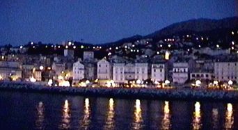 Blick von der Fhre auf Bastia, Korsika